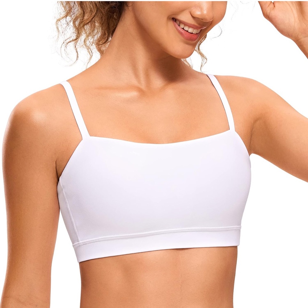 CRZ Yoga butterluxe women’s adjustable spaghetti strap sports bra